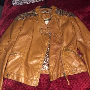 Brown leather jacket